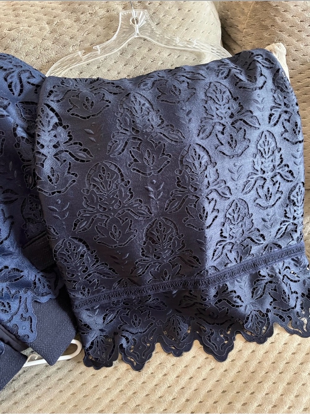 Ann Taylor Navy Lace Mini Skirt